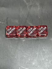 Old Forester Cherry Red Dice Translucent White Pip Spot 2 Pair picture