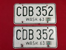 Vintage 1963 Washington State License plate pair picture