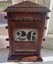 Rare Antique Wooden Perpetual Calendar Edwardian Advertising. picture
