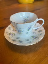 Vintage Queen's Bone China Teacup and Saucer Set Forget-Me-Not collection picture