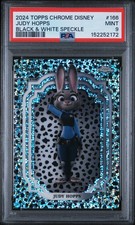 2024 Topps Chrome Disney #166 Judy Hopps Black & White Speckle PSA 9 picture