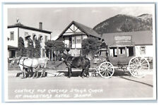 Banff Alberta Canada Postcard Century Old Concord Stage Coach c1940's RPPC Photo picture
