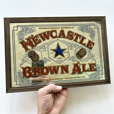 ✨Vintage 1970s Newcastle Brown Ale Glass Beer Sign Advertisement Breweriana Bar picture