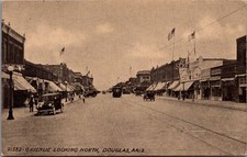 Vintage Douglas Arizona G Avenue North Main Street Cars Trolley Postcard c1910s picture