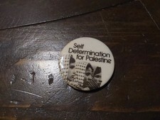 Vintage Self Determination For Palestine Pin Button Activist Political Israel picture