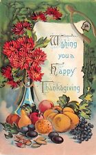 Berkeley CA Antique Thanksgiving Card Papyrus Chrysanthemums Vtg Postcard C66 picture