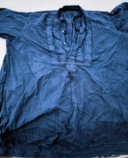 peasant shirt men indigo blue 19th century vintage ideal free shooter 1870 L old work picture