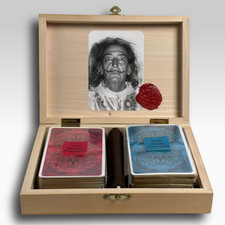 Vtg 1969 SALVADOR DALI Playing Cards Set Box Wood Case Draeger Sealed Deck Gilt picture