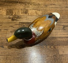 Vintage beautiful hand crafted and painted wooden mallard duck decoy. picture