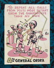 WWII WW2 Original War Poster General Order Army Military Visual Aid Guard House picture