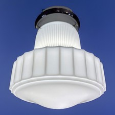 Antique/Vintage 1920’s-1930's Art Deco Nouveau White Milk Glass Light Fixture picture