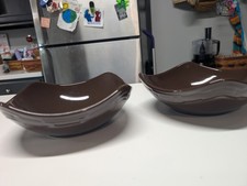 Longaberger Chocolate Salad Bowls Set Of 2 picture