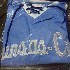 New Unopened Stitched KC Royals Iced Out Hockey Jersey 2026 Giveaway Youth XL picture