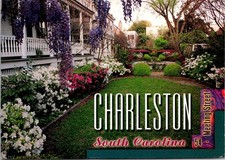 54 Meeting Street Garden Charleston SC Vintage Postcard 5P21-10 picture