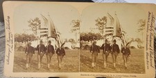 Antique 1898 Spanish-American War Stereoview Photo 2nd Infantry  picture