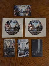 Lot of 9/11 Anniversary Decals And PVC collectirs Cards picture