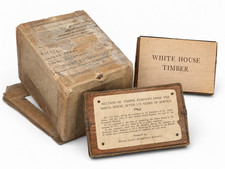 Rare 1927 White House Roof Timber Souvenir Block w/ Original Box & Pamphlet picture