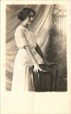 UNIQUE WOMAN PORTRAIT c1910 paxton il real photo postcard rppc illinois onarga picture
