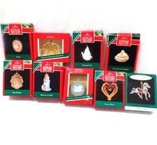 9 Hallmark Mini Keepsake Ornaments Assorted Miniatures about 1 inch, 1989-1994 picture