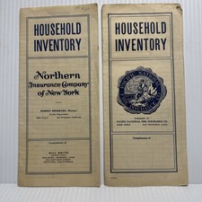 VTG  Insurance Co. Household Inv. /fire Documents San Francisco California 1937 picture