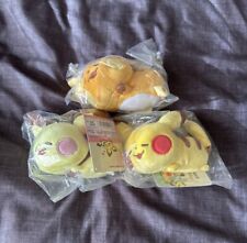 Pokemon Center Yurutto Pikachu & Pichu & Raichu Plush Keychains Japan Exclusive picture
