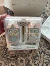 NIB Vintage Lenox Spice Village 1991 Porcelain Salt & Pepper Shaker Set w/Stand picture