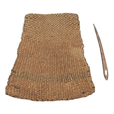 Antique Native American Woven Flat Bag Proto-Historic Yucca w Green Pigmen picture