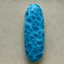 40g Natural larimar oval Quartz Crystal pendant Mineral gem Reiki energy picture