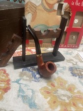 NOS Vintage Imported Briar Wood Pipe 1/10 Gold Fill Band Unsmoked Gem Screw Stem picture
