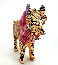 Vintage Oaxacan Alebrije Lion Tiger Signed Francisco Melchor Handcarved Folk Art picture