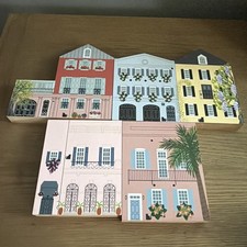 Cat's Meow Village custom design RAINBOW ROW SET OF 5 CHARLESTON, SC  1994/1995 picture