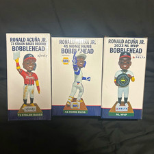 Ronald Acuña Jr. Bobblehead Lot of 3 w/ Boxes, 2023 NL MVP 73 SB, 41 HR picture