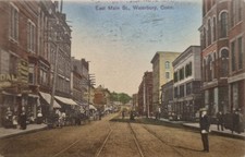 Waterbury, CT East Main Street - 1908 Postcard picture