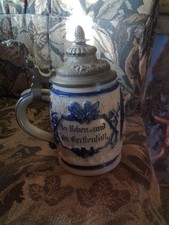 Antique Villeroy & Boch Lidded Mettlach Stein Molded Stoneware picture
