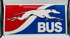 VTG-ANDE ROONEY GREYHOUND LINES 21x10.75”-PORCELAIN ENAMEL BUS STATION SIGN picture