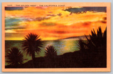 c1940s The Golden West California Coast Sunset Los Angeles Postcard picture
