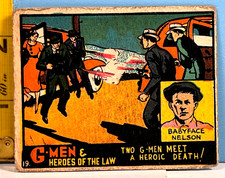 1936 Gum Inc. G-Men & Heroes of the Law #19 Babyface Nelson Heroic Death picture