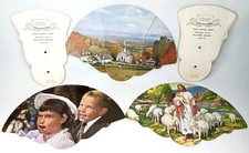 Antique 1940s Advertising Fan Jones Funeral Home Bellflower Missouri Set Of 5 picture