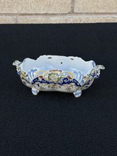 Antique French Rouen Faience Jardiniere Pottery Planter Centerpiece Circa 1900 picture