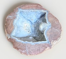 Large Blue Chalcedony Druzy Quartz Geode Half 7 lb 8.5” Mineral Specimen picture