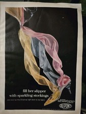 1960 Dupont Sparkling Nylon Stockings women's glass slipper shoe vintage ad picture