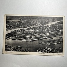 1935 RPPC Postcard Hamburg  Aerial Harbor Port Ship Luftbild Photo Germany ANTQ picture