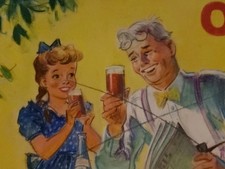 RARE Org 1940s Old Colony Root Beer Hand-Painted Advertising Proof Art Mockup picture