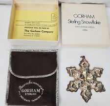 Vintage 1975 Gorham Sterling Silver Christmas Snowflake Ornament Pouch Box picture
