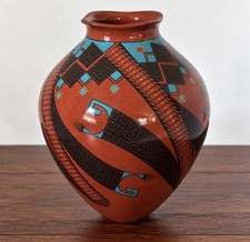 Mata Ortiz Trini Silveira Mexican Fine Art Pottery Olla Vase 6x5.5” picture