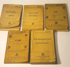 Vtg WWII USAFI Education Manuals Lot 5 Farming Crops Soils Livestock EM 810-858 picture