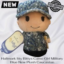 NEW Hallmark Itty Bittys Camo White Woman Blue Military Plush picture