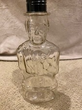 Vintage Abraham Lincoln Glass Coin Bank Bottle - Lincoln Foods Lawrence Mass picture