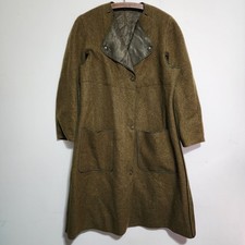 Vintage 1940s WWII US Army Womens Officer Wool Overcoat Size 14L Field Jacket picture