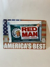 Red Man Embossed Chewing Tobacco Metal Sign picture